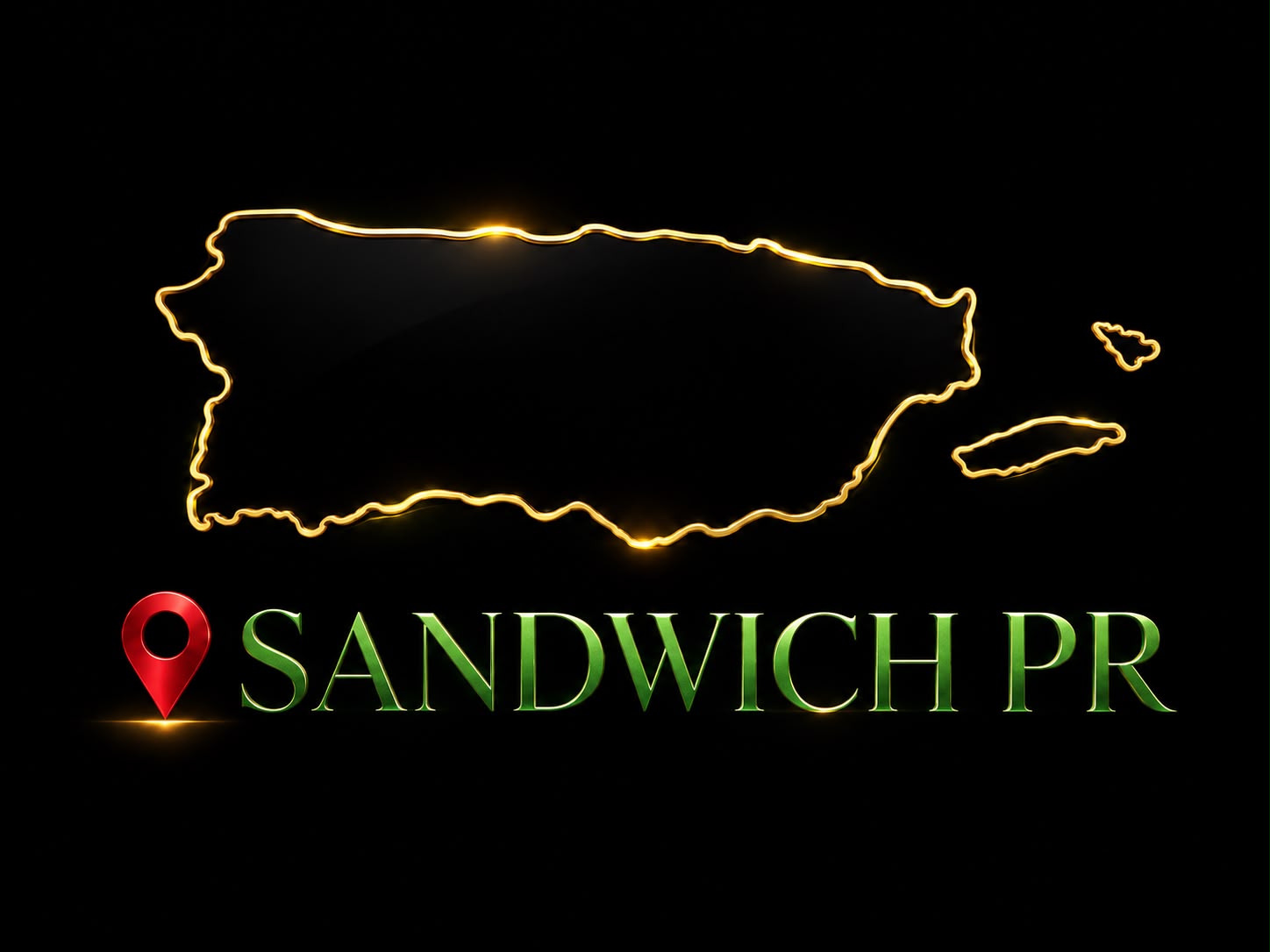 Logo oficial de Sandwich PR con el mapa de Puerto Rico